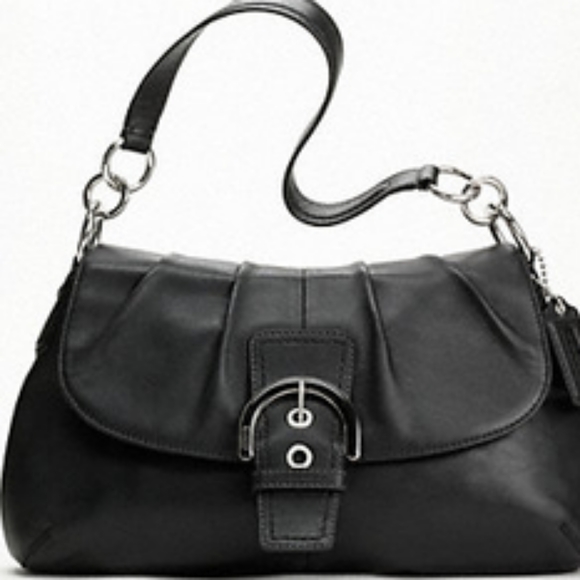 CLASSIC BLACK LEATHER SMALL COACH BAG Style F17217 - Picture 2 of 10